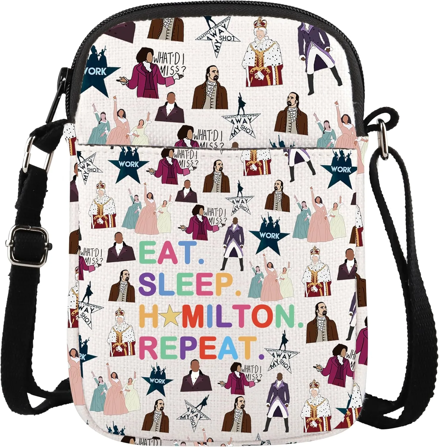 WCGXKO Musical Lover Gift Character Zipper Pouch Makeup Bag (EAT SLEEP HA CR)