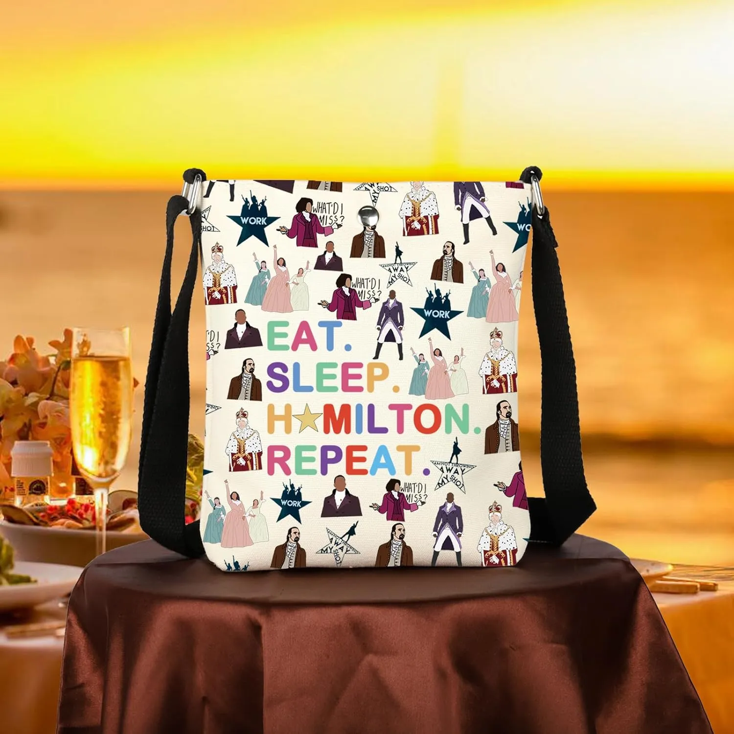 WCGXKO Musical Lover Gift Musical Character Zipper Pouch Makeup Bag (SLEEP HA XK)