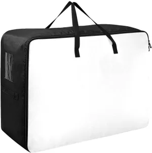 White Storage Bags, 27.5x19.7x11 In, Garment Storage Organizer Travel Cargo Duffel Bags Space Saving Packing Totes for Moving Supplies Storage