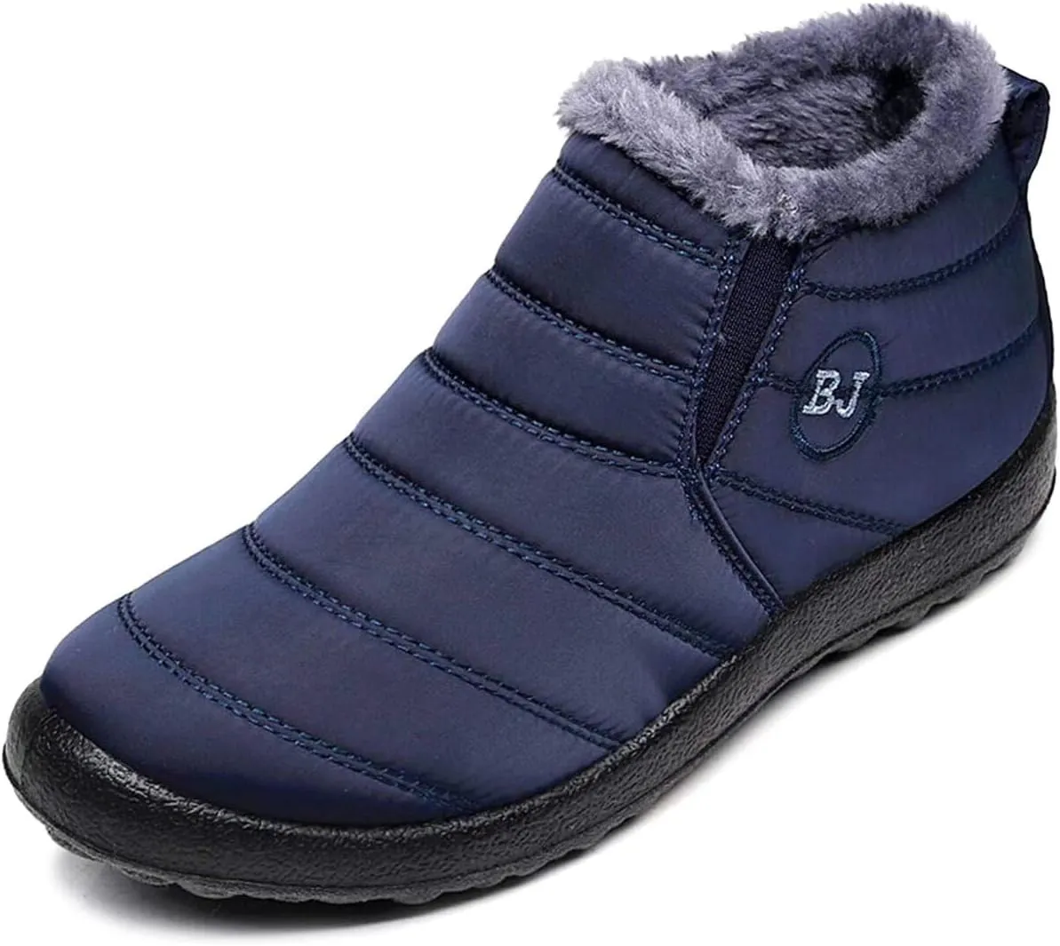 Women's Winter Snow Boots Ankle Booties Slip-Ons Shoes Lightweight Waterproof Warm Fur Lining