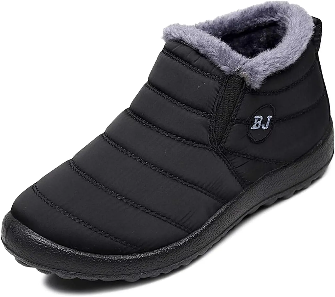 Women's Winter Snow Boots Ankle Booties Slip-Ons Shoes Lightweight Waterproof Warm Fur Lining