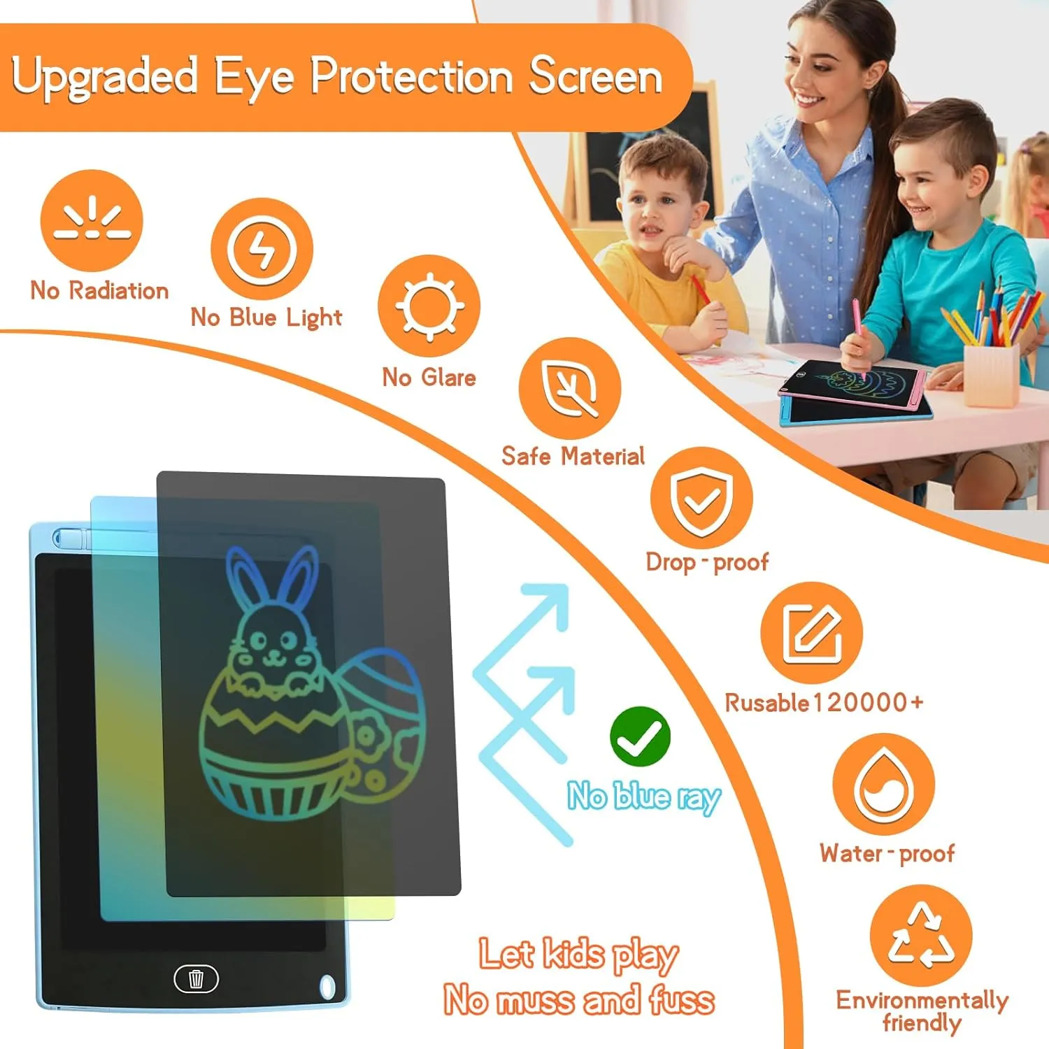 Writing Tablet for Kids Drawing Tablet 8.5" Upgraded Painting Pad Toddler Drawing Board for Kid Writing Board Doodle Board Preschool Toys for Kids 3 4 5 6 7 8 9 Years Old Girls Boys Gifts 20PCS