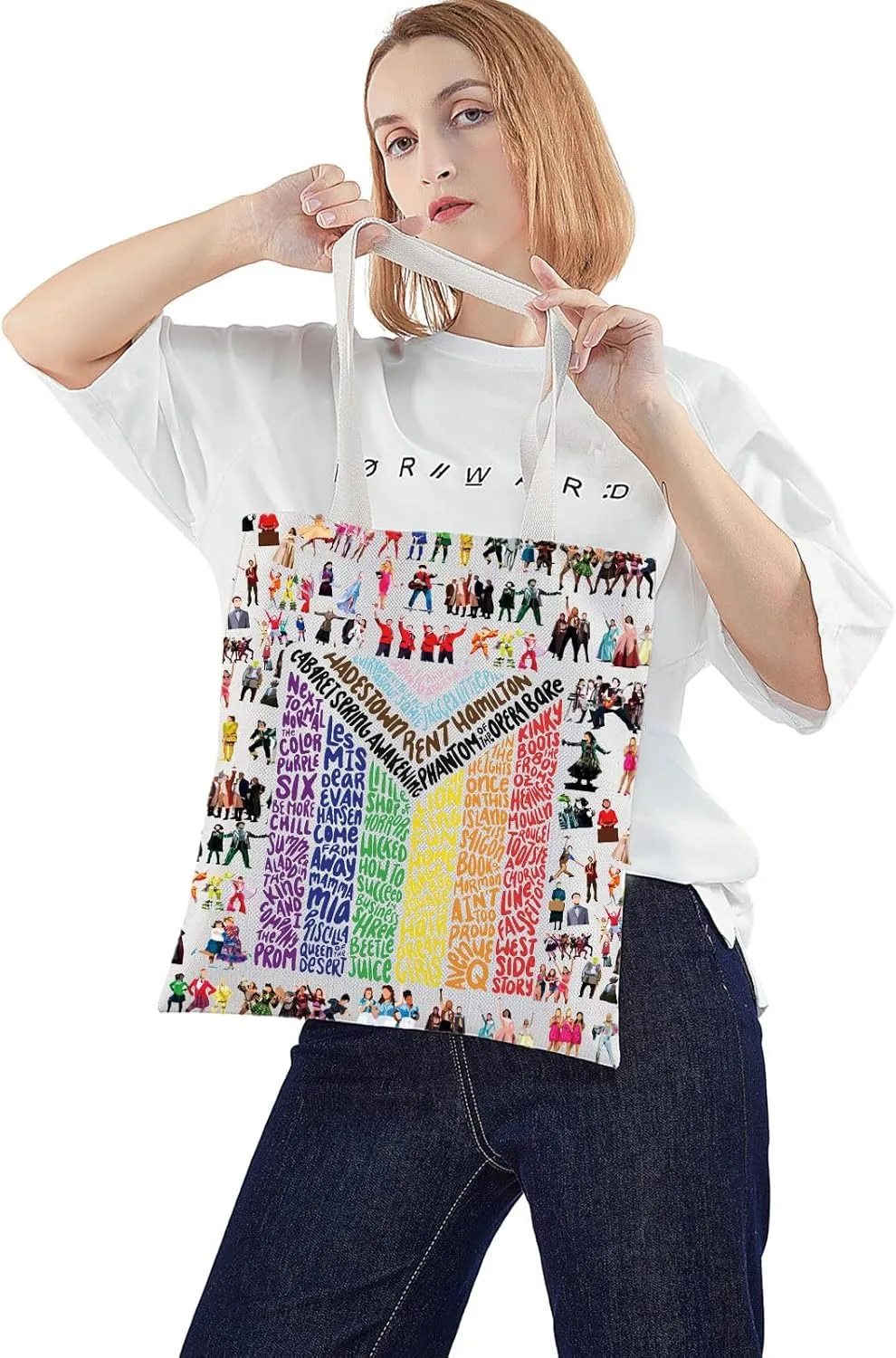 WZMPA Musical Tote Bag Theatre Fans Gift Musical Character Shoulder Bag Theater Drama Merchandise