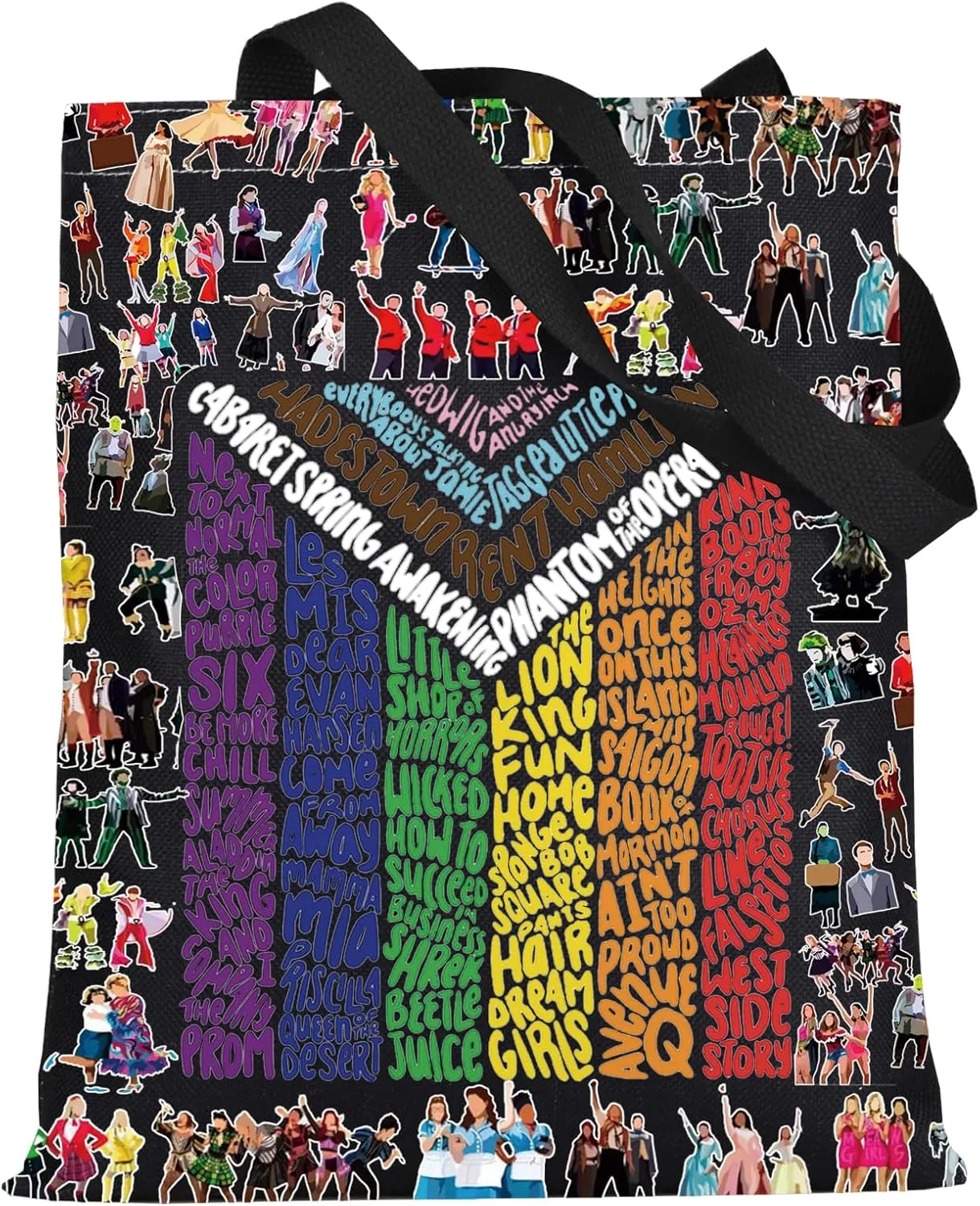 WZMPA Musical Tote Bag Theatre Fans Gift Musical Character Shoulder Bag Theater Drama Merchandise